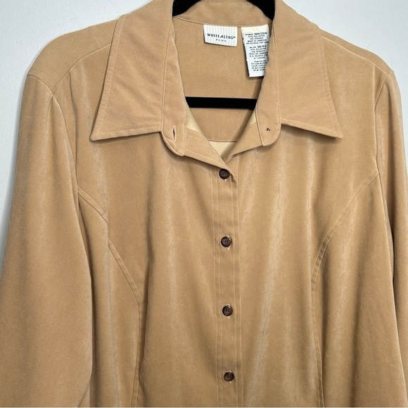 Vintage Y2K camel soft women’s button down size 18W/20W - Picture 2 of 5